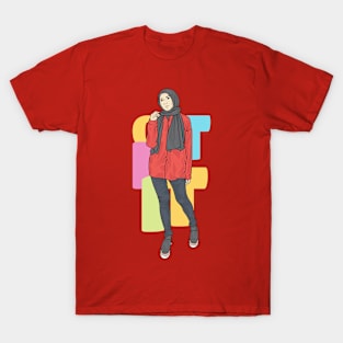 Girl In Red Outfit T-Shirt